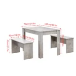 3Pcs Dining Table Set for Small Space, Modern Wooden Dining Table Set - Image 6