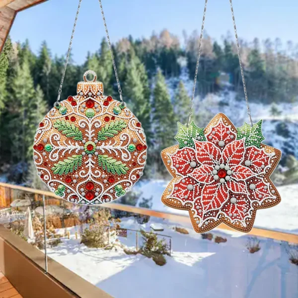 3Pcs Acrylic Christmas Goblin Diamond Painting Decor Rhinestone Diamond Art Pendants