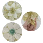 5pcs Xmas Tree Flower Decor 14cm Artificial Flower Heads Wedding Christmas Faux Flowers - Image 4