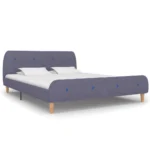 Modern Bed Frame No Mattress Light Grey Fabric 150x200cm King Size