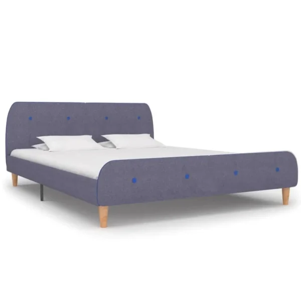 Modern Bed Frame No Mattress Light Grey Fabric 150x200cm King Size