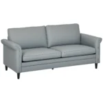 Modern 3 Seater Sofa for Living Room, Fabric Couch Settee, Grey - Image 2