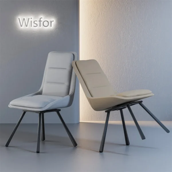 Modern Set of 2 Dining Chairs with Microfiber Kitchen Accent Chairs Armless Leisure Chairs with Metal Legs