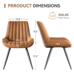 Dining Chairs Set of 2 - Mid Century Modern, Soft Cushion, Comfortable Upholstered Fabric for Dining - Image 6