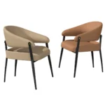 Set of 2 Accent Dining Chairs Upholstered Seat Microfiber Leather Kitchen Room Chairs Leisure Chairs
