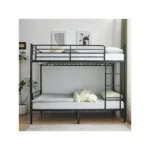 Twin Bunk Bed with Ladder for Kids, Black Finish - Image 6