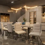 Modern Set of 2 Dining Chairs with Microfiber Kitchen Accent Chairs Armless Leisure Chairs with Metal Legs - Image 5