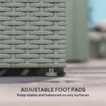 Outsunny 4 Piece Rattan Garden Furniture Set, 4 Seater Wicker Sofa Set with 2 Armchairs - Image 5