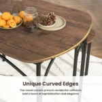 3-Piece Modern Dining Table Set 120cm Space Saving Kitchen Table Set - Image 5