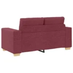 Stylish Wine Red 2 Piece Sofa Set with Soft Cushions Cozy Living Room Furniture - Image 6