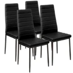 Set of 2/4/6 Dining Chairs PU Leather/Velvet High Back With Metal Legs For Dining Room - Image 2