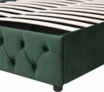 Upholstered Bed 135x190 with Hydraulic Lever Functional Bed from Storage Velvet (Green) - Image 6