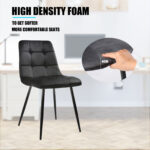 4× Dining Chairs Set Velvet Padded Seat Metal Leg Kitchen ArmChairs Office Mafog - Image 5