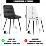 4× Dining Chairs Set Velvet Padded Seat Metal Leg Kitchen ArmChairs Office Mafog - Image 4