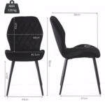 Velvet Dining Chairs Set of 4 Kitchen Chairs Dining Room Lounge Reception Chairs with Metal Legs for Living Room Bedroom,Black - Image 4