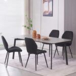 Velvet Dining Chairs Set of 4 Kitchen Chairs Dining Room Lounge Reception Chairs with Metal Legs for Living Room Bedroom,Black - Image 5
