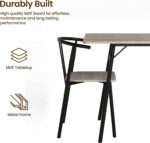 Oira Kitchen Table and Chairs Set for 4, 5 Piece Industrial Dining Table with Metal Frame for Small Spaces, Space Saving Wooden Dining Room Table, Apartment Dining Set with 4 Chairs, Black+Grey - Image 2