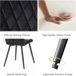 Velvet Dining Chairs Set of 4 Kitchen Chairs Dining Room Lounge Reception Chairs with Metal Legs for Living Room Bedroom,Black - Image 3