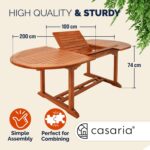 Wooden Garden 150-200x100cm Extendable Foldable Adjustable Patio Furniture Outdoor Oval 6 Seater - Image 2