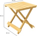 Wood Folding Garden Side Table, Lightweight Small Garden Table with Slatted Top - Image 6