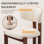 Dining Chairs Set of 4, Upholstered Chenille Dining Room Chairs with Brown Solid Rubber Wood Frame, Soft Cushioned Seat Kitchen Chairs, - Image 6