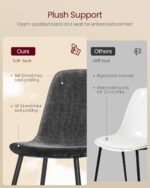Dining Chair Set of 2, Upholstered Chair, Metal Legs, Adjustable Feet, Easy-Care, Chenille Fabric, PU with Glacier-Inspired Pattern - Image 6