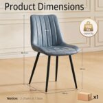 Dining Chairs Set of 2 Faux Leather, Kitchen Chairs with Curved Backs and Metal Legs, Padded Seat Reception Occasional Chair - Image 7