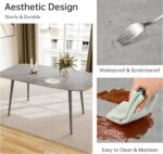 Dining Table 140cm Kitchen Table and Chairs set 4, MDF Modern Wooden with Metal Grey Legs for Living Room - Image 6