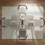 Oira Kitchen Table and Chairs Set for 4, 5 Piece Industrial Dining Table with Metal Frame for Small Spaces, Space Saving Wooden Dining Room Table, Apartment Dining Set with 4 Chairs, Black+Grey - Image 5