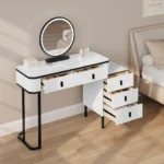 OIRA Dressing Table with LED Lighting Mobile Mirror Vanity Flexible Assembly Makeup Cosmetic Table - Image 2