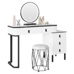 OIRA Dressing Table with LED Lighting Mobile Mirror Vanity Flexible Assembly Makeup Cosmetic Table - Image 5
