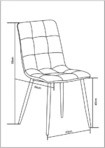 OIRA Set of 4 Faux Matte Suede Leather Dining Chairs With metal Legs home & restaurants Chairs - Image 6