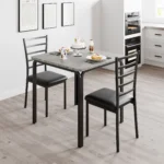 Dining Table for 2, Small Square kitchen Dinner Table Set for 2,Space Saving Wood Modern Dinette With Upholstered,Dining Room - Image 2