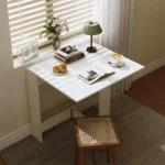 OIRA Modern Drop Leaf Dining Table Foldable Useful