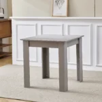 3 PCS Dining Room Set Grey Table and Chairs for Kitchen, Dining Room, Compact Table Set, Space Saving, MDF - Image 2