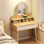 OIRA Makeup Table Nightstand with Drawer Storage Rack Dressing Table with Mirror