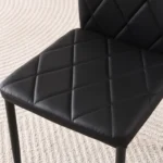OIRA Modern High-Back Dining Chair with Diamond Quilted Design, Metal Legs, PU Set of 4 - Image 2