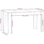 Contemporary 4 Seater Dining Table, Engineered Wood, Smoked Oak Finish, Sturdy & Modern Style for Indoor Use - Image 3