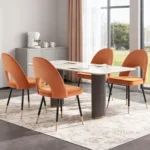 Velvet Dining Chairs Side Chairs Kitchen Corner Chairs with Metal Legs, Modern Leisure Chairs for Dining Room/Living Roo - Image 6