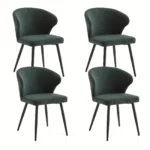 Set of 2 Corduroy Upholstered Dining Chairs Modern Padded Seats Rustic Chairs Suitable for Kitchen Restaurant Chair - Image 6
