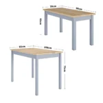Set of 3 Modern Wood Dining Table and Benches - Image 6