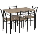 Dining Table and Chairs Set 4, Dining Room Sets, Rectangular Space Saving Table and 4 Chairs for Compact Kitchens