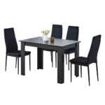 OIRA 5 Piece Dining Room Table and Chairs Set for Dining Room Kitchen, Modern Wooden Dining Table with Chairs for Family - Image 2