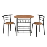 Space Saving Table and Chairs Set for 2, Compact Small Dining Table Set with Storage Shelf, 3 Piece Kitchen Breakfast Table for - Image 2