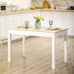 OIRA Dining Table for 4 to 6 Person Kitchen Table with Thick Legs Oak Wood Grain Dining Table for Dining room