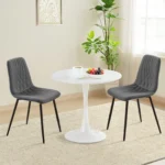 Dining Chair, Velvet Upholstered Metal Side Chair Set - Image 6