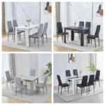 OIRA 5 Piece Dining Room Table and Chairs Set for Dining Room Kitchen, Modern Wooden Dining Table with Chairs for Family