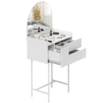 OIRA Makeup Vanity Table with Mirror Drawers Modern Dressing Table White - Image 2