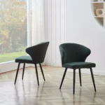 Set of 2 Corduroy Upholstered Dining Chairs Modern Padded Seats Rustic Chairs Suitable for Kitchen Restaurant Chair