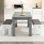 OIRA 4 Seater Dining room table, MDF Wood Rectangle Modern Kitchen Dining,Small Table for Home & Cafe - Image 4